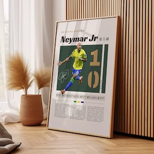Neymar Poster, Neymar Jr, Football Poster, Soccer Poster, Sports Poster, Soccer Player Poster, Soccer Wall Art, Brazil Soccer Poster