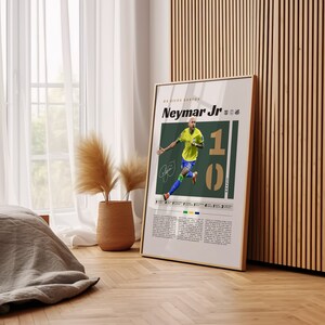 Poster Sur Toile Neymar - Décoration Murale Sport Moderne 40x60 Cm - Impression Haute Qualité