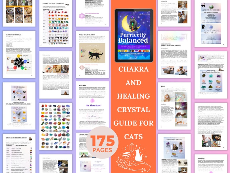 Cat's Chakra & Crystal Therapy Guide ebook PDF Purrfectly Balanced: Chakra and Healing Crystal Guide for Cats, Pet Reiki, Cat Meditation image 3