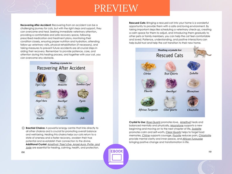 Cat's Chakra & Crystal Therapy Guide ebook PDF Purrfectly Balanced: Chakra and Healing Crystal Guide for Cats, Pet Reiki, Cat Meditation image 9