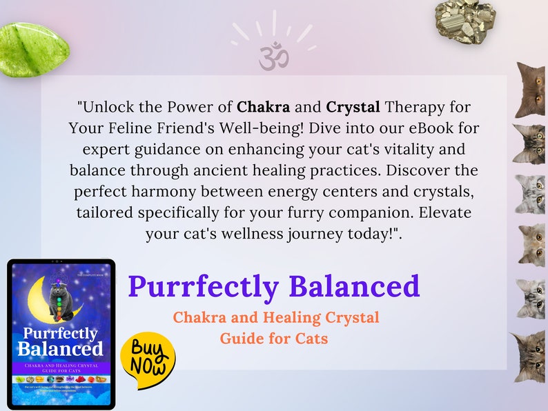 Cat's Chakra & Crystal Therapy Guide ebook PDF Purrfectly Balanced: Chakra and Healing Crystal Guide for Cats, Pet Reiki, Cat Meditation image 4