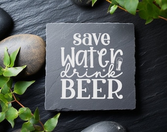 Customized Slate Coaster set | Engraved Beer Coasters | Housewarming Gift | Gifts for Dad | Wedding Gift | Anniversary | Unique Designs