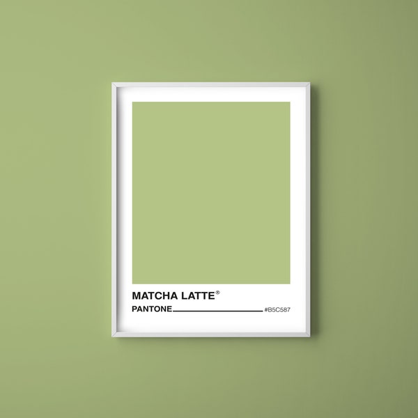 Matcha Latte Pantone Print, Matcha Latte Pantone, Pantone Print, Matcha Latte poster, Pantone Colors, Matcha Pantone, Matcha Latte Art