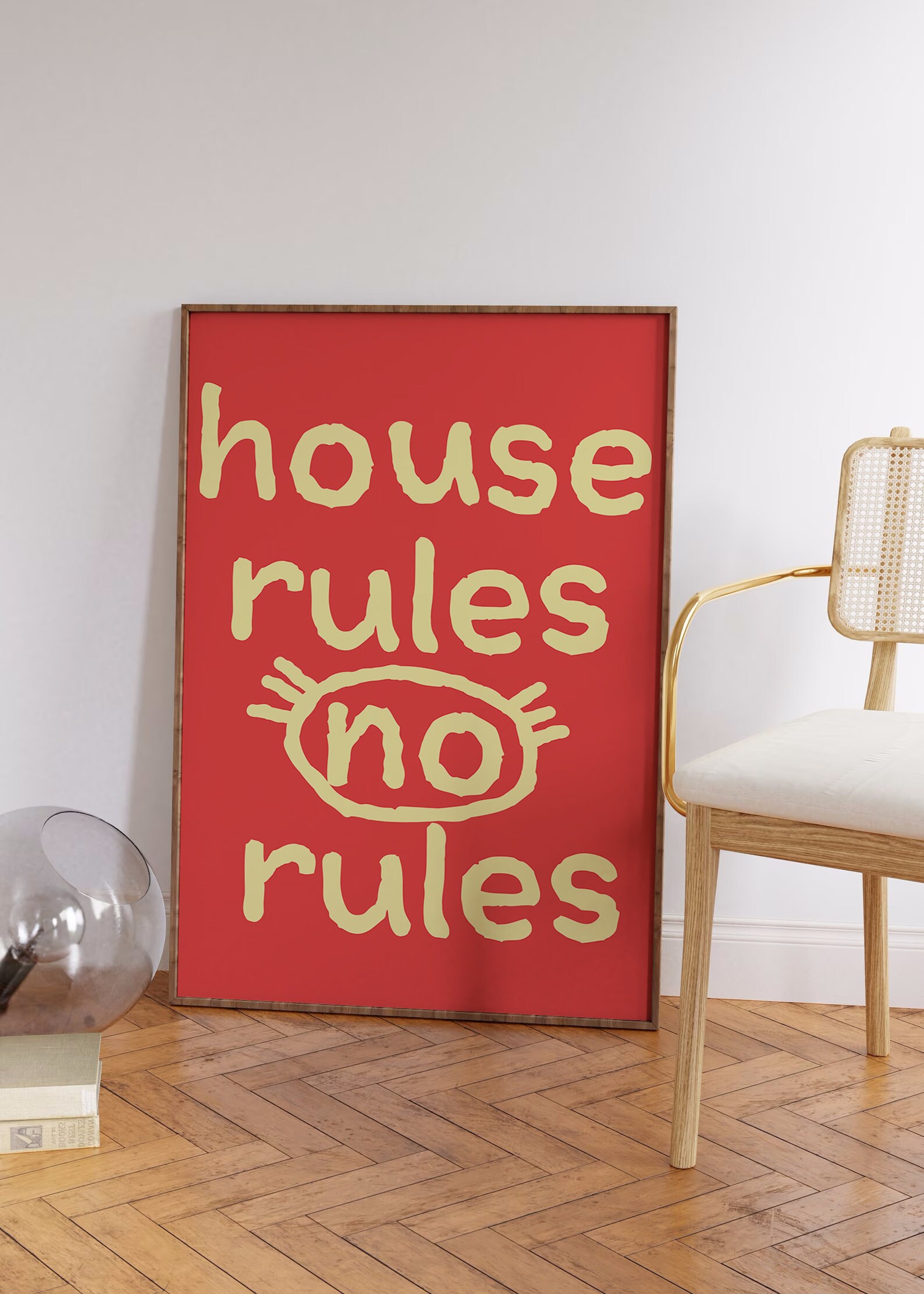 Rules Wall Art, Modern Aesthetic Print, Trendy House Rules Poster
