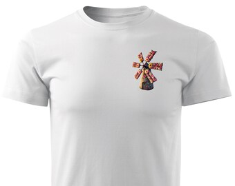 Vit skjorta Storlek: S - Unisex T-shirt med tryck - Blommor - Ny design. Premiummaterial, 100% slitstark bomull - Inktys