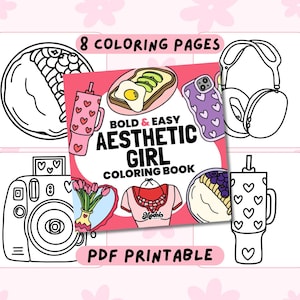 Ästhetisches Mädchen Malbuch (Teil 1), Mode, Selbstfürsorge und Gemütlicher Mädchen-Lebensstil, süße ästhetische Malseiten für Jugendliche und Erwachsene PDF