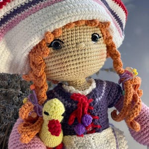 Handmade Crochet Doll with Hat – Amigurumi Girl Doll – Soft Toy – Nursery Decor – Gift for Kids and Collectors - Nursery and Kids Room Decor