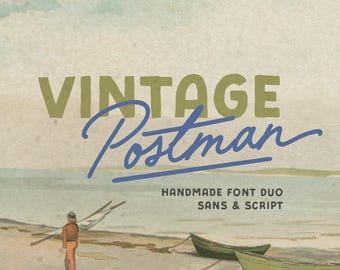 Vintage Postman - Handmade Font Duo for Poster and Logotype