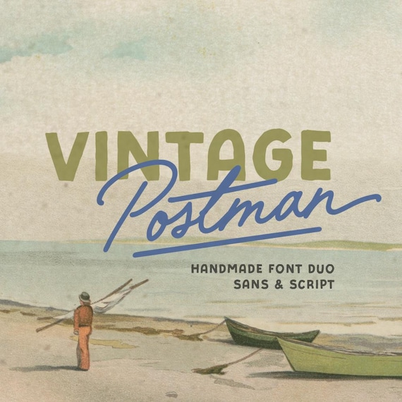 Vintage Postman - Handmade Font Duo for Poster and Logotype