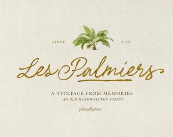 Les Palmiers - Escritura manuscrita, fuente vintage para boda