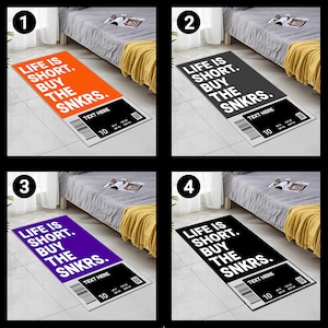 Sneaker Rug, Customize Your Label, Sneakerhead, Hypebeast Home Decor, Sneaker Rug, Home Decor Rug, Washable rug, Non-slip rug, Shoes rug