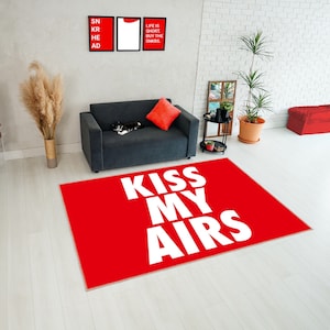 Kiss My Airs Rug, Sneakers Rug,Street Art Rug, Sneakerhead, Hypebeast Home Decor, Sneakers Room Mat, Room Mat, Bestseller,Area Rugs,Cool rug