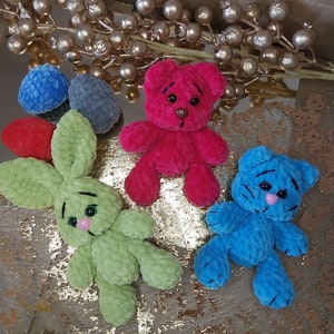 3in 1 pattern PL/ENG, Crochet pattern Bunny/kitten/teddy bear/crochet pattern bunny/bear/cat/ tutorial/mini 3in1/ handmade toys/ diagrams /