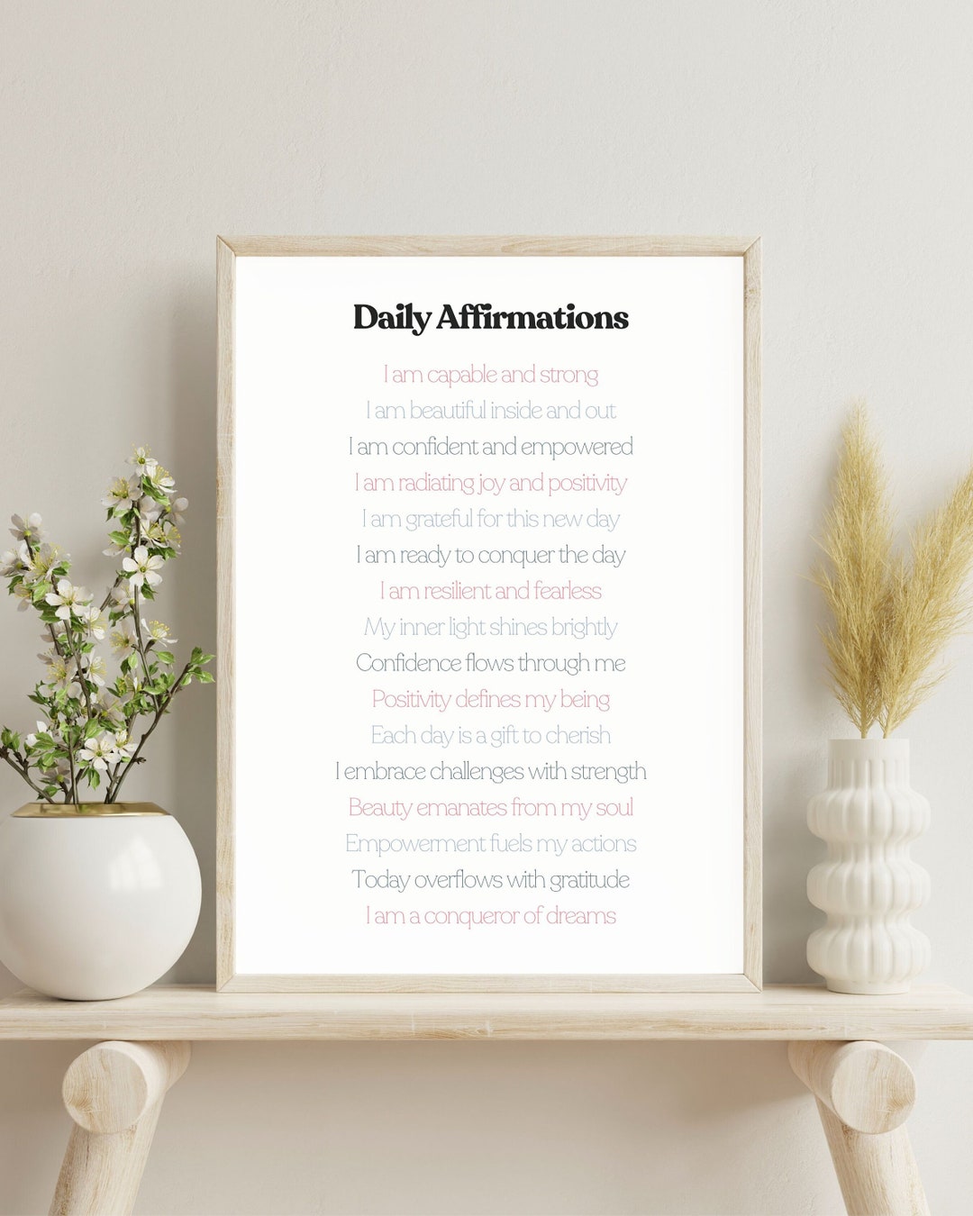 I Am Affirmations, Morning Affirmations Wall Art, Daily Affirmations ...