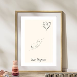 decoración de la pared de la habitación del bebé - cartel personalizable - regalo de nacimiento - cartel de la habitación del bebé - cartel de arte de la línea del bebé - línea del bebé