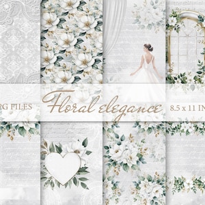Wedding digital paper, Celebration set, card, invitation