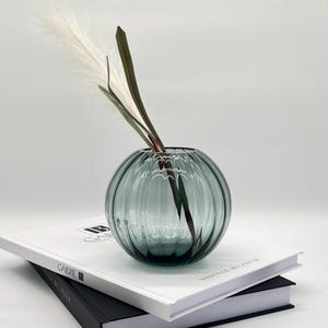 Vintage WMF - Wilhelm Wagenfeld Design Glass Vase Tourmaline Smoked Glass 1950s Bauhaus Style Mid Century Glass Art Glass Design