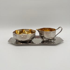 Antique silver-plated WMF sugar milk serving tray Art Nouveau milk jug Art Nouveau silver plated