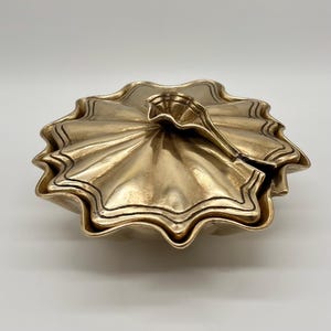 Vintage Design • Brutalism • Brass Bowl • Lidded Jar • Mid Century Modern • Metal • Vintage Decoration • 1950s / 1960s • Solid