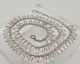 Collier Chaîne Vintage En Argent 925, Signé, 39,56g - Bijou Authentique Et Intemporel