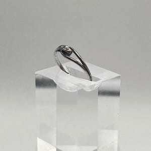 Filigree 925 GG silver ring • Zirconia stone • Size 15 I EU 55 • Ladies&#39; ring • elegant • vintage jewelry • Sterling silver • Solitaire ring