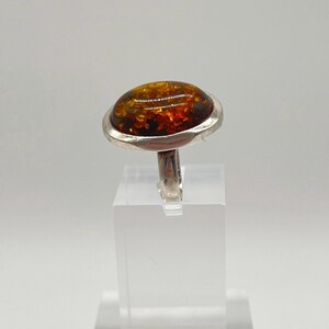 Bernstein Ring • 925 Silber • Gr. 16 I EU 56 • Gdansk • Danzig • Damenring • Herrenring •  vintage Schmuck • Amber • Baltikum • unisex