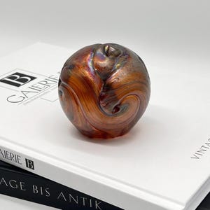 Glass design paperweight iridescent glass art glass figure vintage glass figure vintage unique glass ball