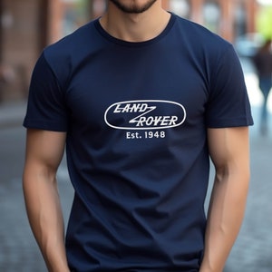 Land Rover Logo 1948 Man Heavy Cotton Tee,  Land Rover Tee, classic Land Rover T-shirt, gift for him,  gift for Land Rover enthusiasts