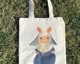 Nun critters tote bag