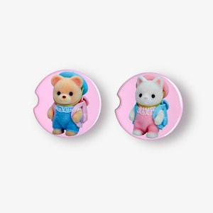 Cute critters ceramic car coasters