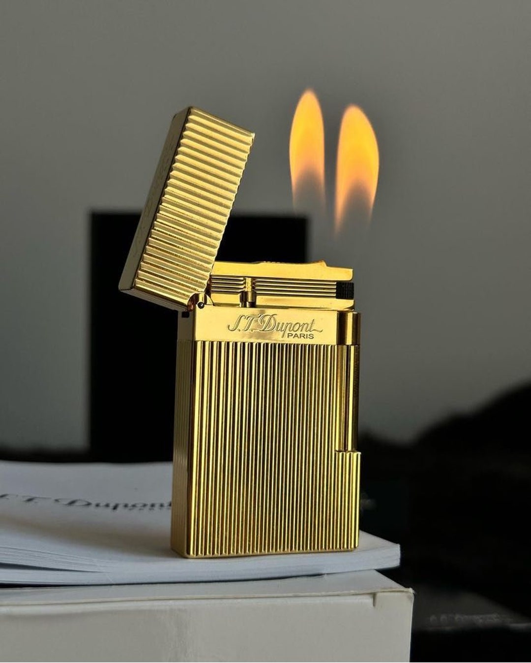 St Dupont Double Flame Gold Lighter Gifts for Him Gifts for Etsy