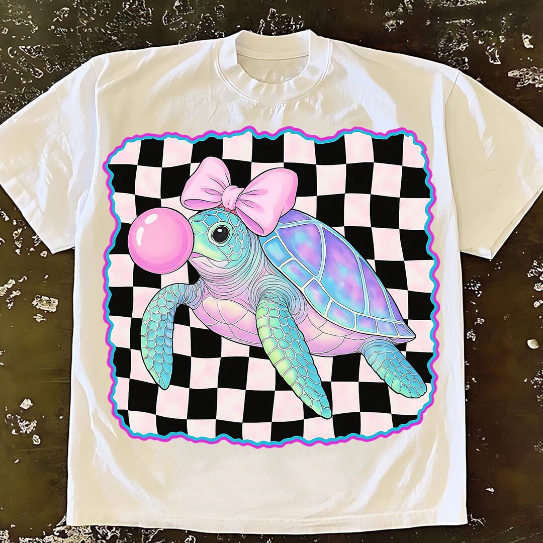 Summer Sea Turtle PNG, Retro Sea Turtle Bow Sublimation Design, Cute ...