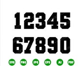 Sports Number Svg, Jersey Number Svg, Sports Number Vector, Sports Number Bold Block Style Type, Digital Download, Cricut, Silhouette, Eps
