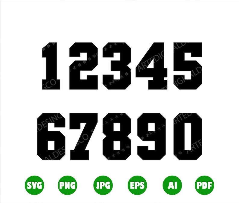 Sports Number Svg, Jersey Number Svg, Sports Number Vector, Sports