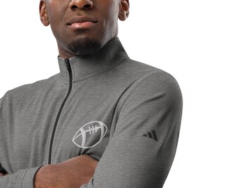 Stylisher Pullover mit Viertel-Reißverschluss und aufgesticktem Fußball-Design - Perfekt für Sportbegeisterte