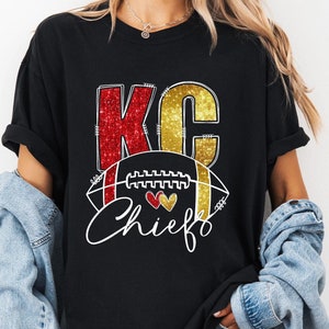 KC Chiefs Shirt, KC Chiefs Football Shirt, Football Fan Shirt, Gift For Football Fan, Chiefs Gifts For Her, Comfort Colors KC Chiefs