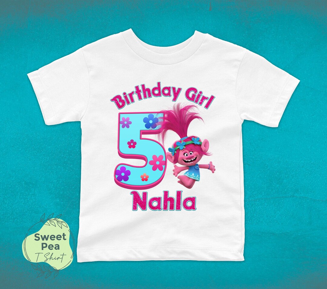 Trolls Poppy Birthday Shirt, Personalized Poppy Trolls Birthday Shirt ...