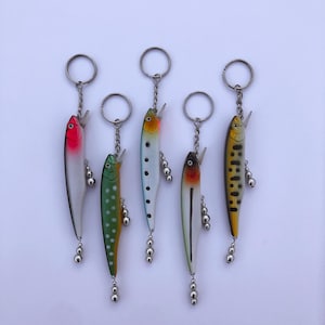 Fischen Köder Schlüsselbund, Angeln locken Zubehör, Taschenanhänger, Fisch Schlüsselbund, Outdoor-Liebhaber, Fischer Fischer Weihnachtsgeschenk