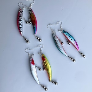 Fishing Lure Earrings, Fishing Bait Jewelry, Fish Earrings, Outdoor Lovers, Summer Fun Fashion