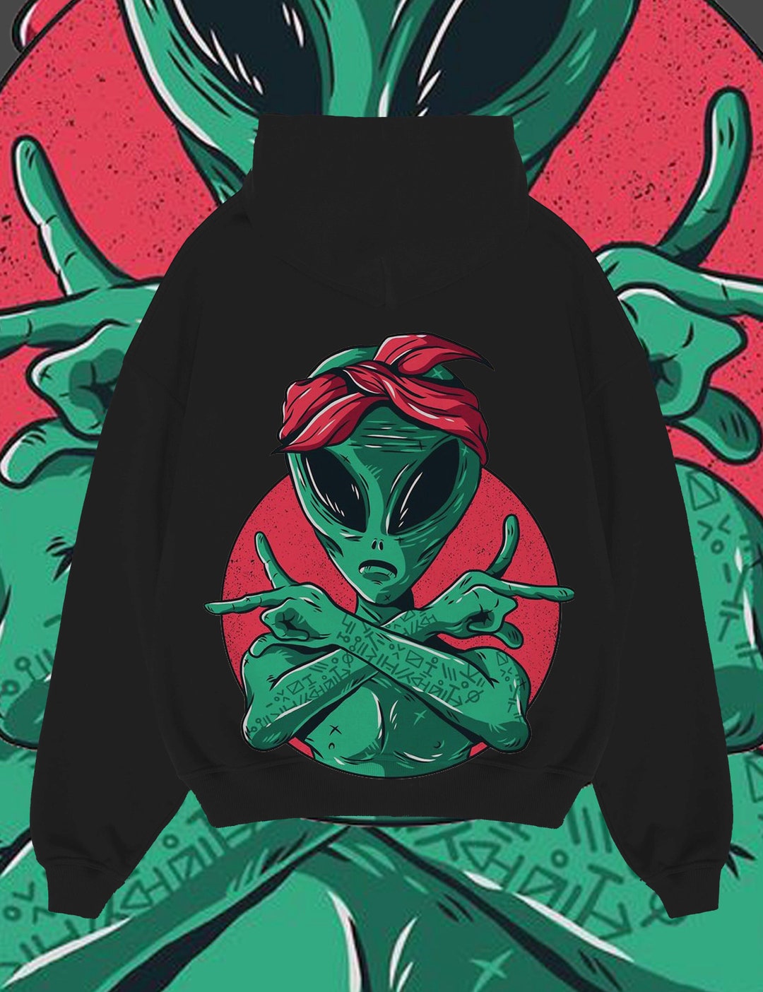 Alien Ufo Hoodie Aesthetic Clothing Trendy Hoodies Oversized Sweatshirt ...
