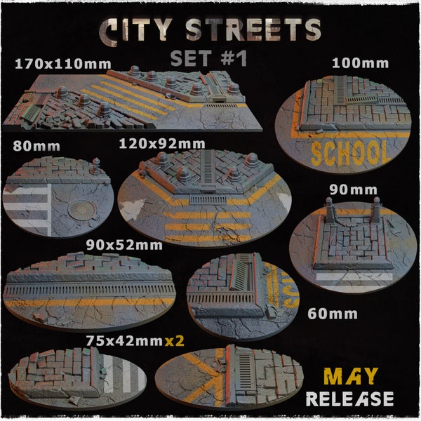 City Streets - Bases (3D Printed)