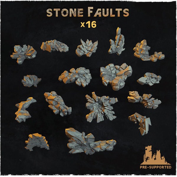 16x stone faults - Basing Bits (3D Printed)