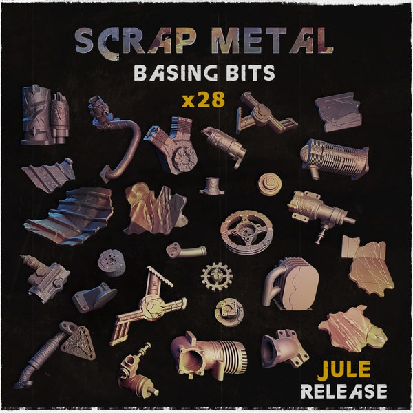 28x scrap metal - Basing Bits (3D Printed)