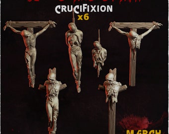6x Blood and death crucifixion - Basing Bits (3D Printed)