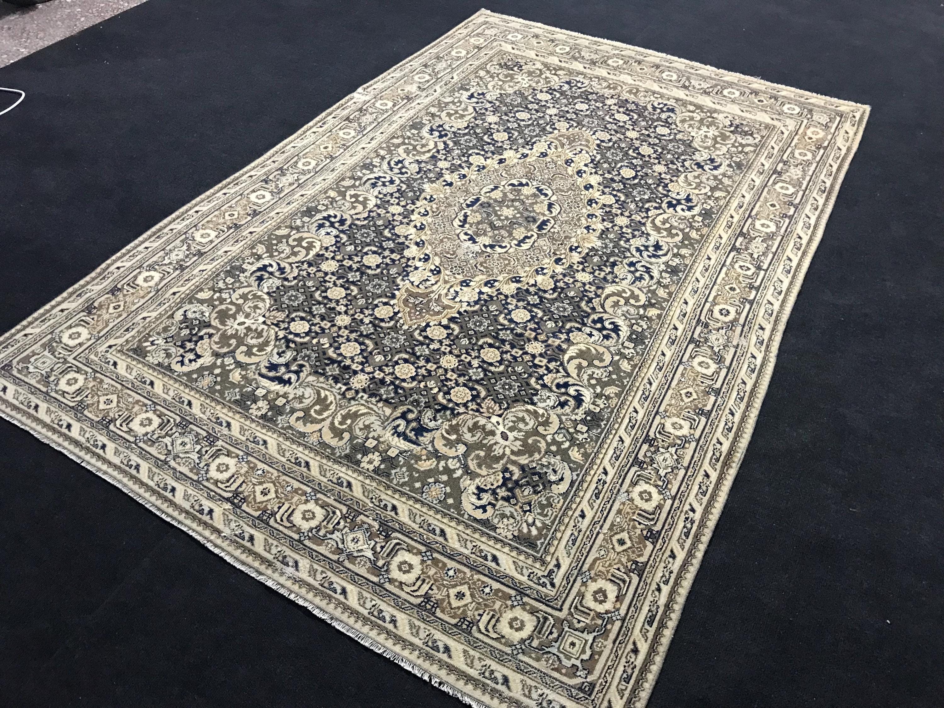 5 Ft / 7.5 Ft Wool Area Rug -Cotton Area Rug Vıntage Carpet - Oushak Area Carpet - Turkish Area Carpet Pastel Area Rug 5x7 Home decor