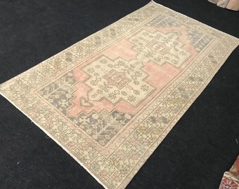 4.2 ft / 7.6 ft oushak Rug pastel rug Vintage Rug Hand Made Rug Old Rug Anatolian rug