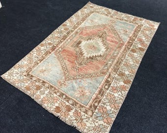 2.8 ft / 4.2 ft Small rug turkısh rug vıntage rug doprmat rug mını rug kıtchen rug entrway rug bathroom rug  bath rug mat rug