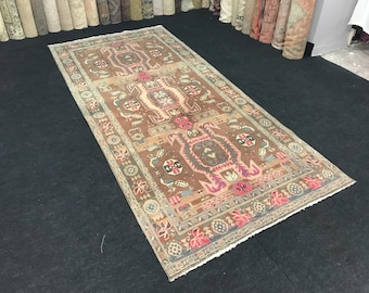 4x10 feet turkish Area Carpet Oushak rug Anatolian rug Kitchen Area Carpet large Kitchen Runner vintage rug