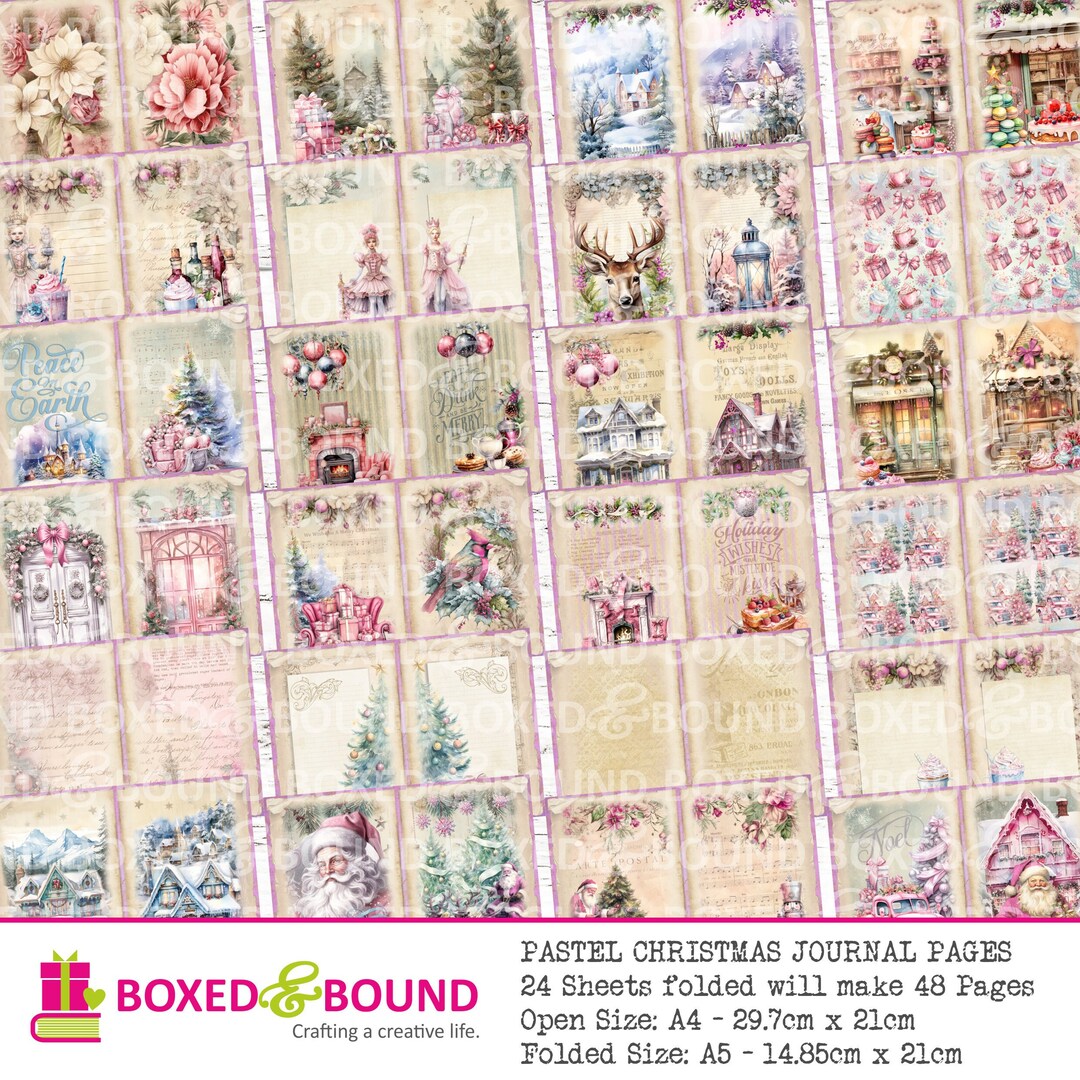Christmas Junk Journal Pages Pastel Christmas Journal Pages - Etsy UK