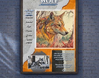 Wolf Spirit Animal Print: Mystical Wall Art (Digital Download, 300 DPI JPEG)